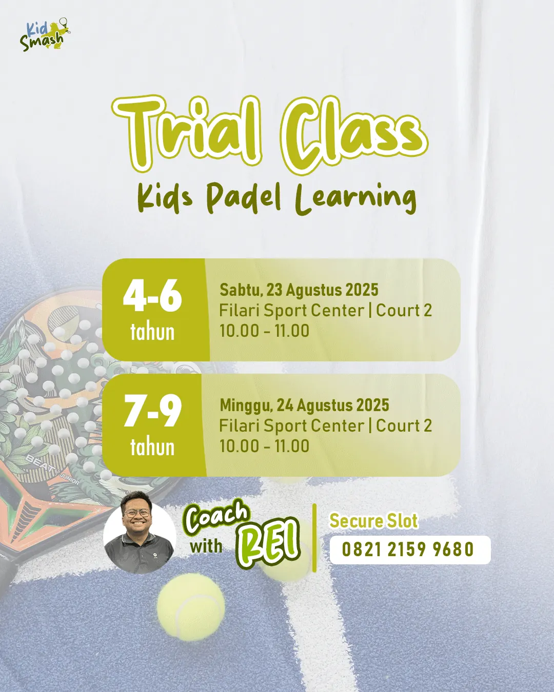 Konten trial class kids padel