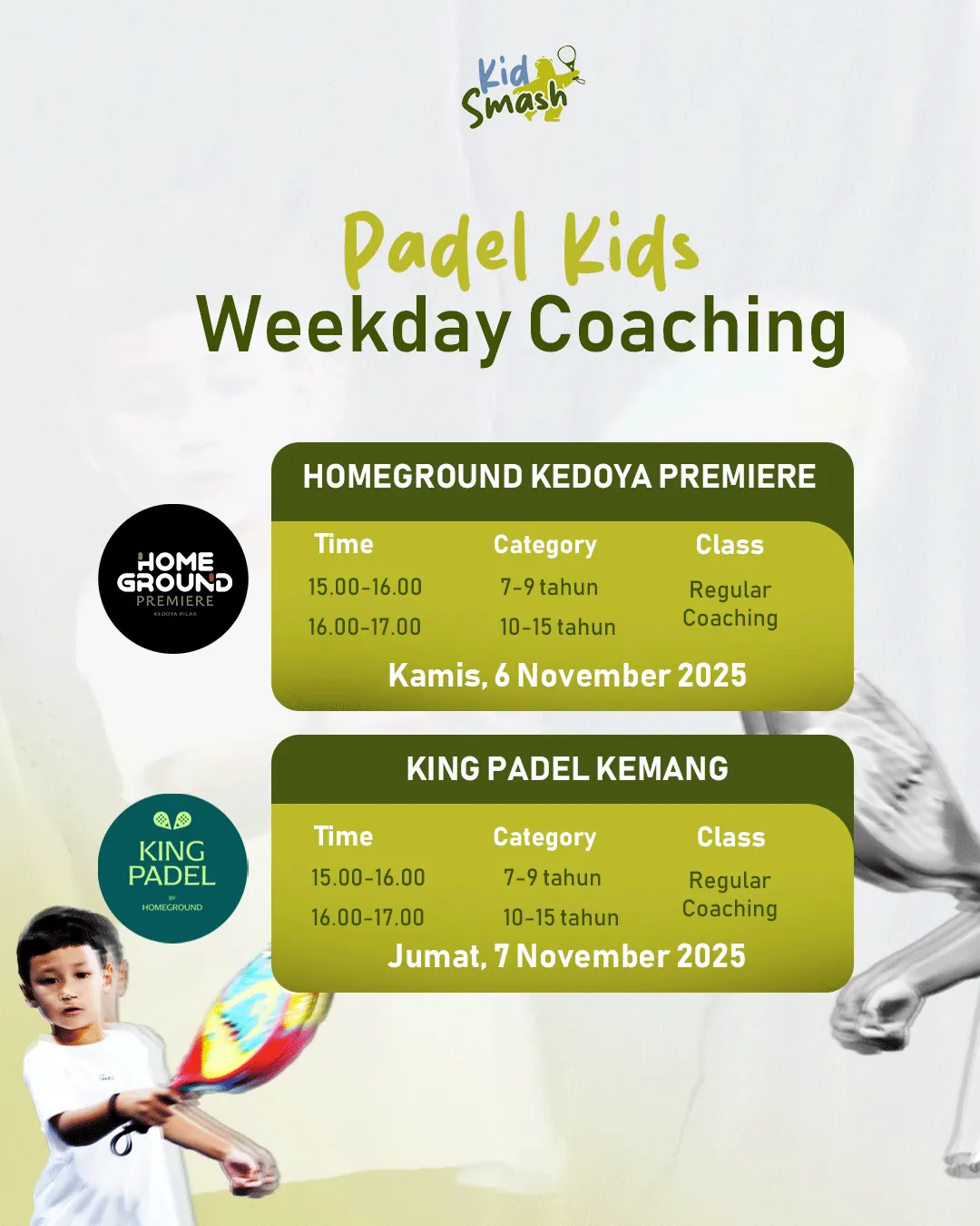 Konten jadwal weekday coaching